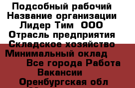 Подсобный рабочий › Название организации ­ Лидер Тим, ООО › Отрасль предприятия ­ Складское хозяйство › Минимальный оклад ­ 15 000 - Все города Работа » Вакансии   . Оренбургская обл.,Медногорск г.